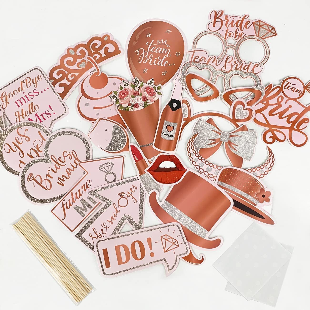 Kit Photo Booth EVJF – Accessoires Fun “Team Bride”