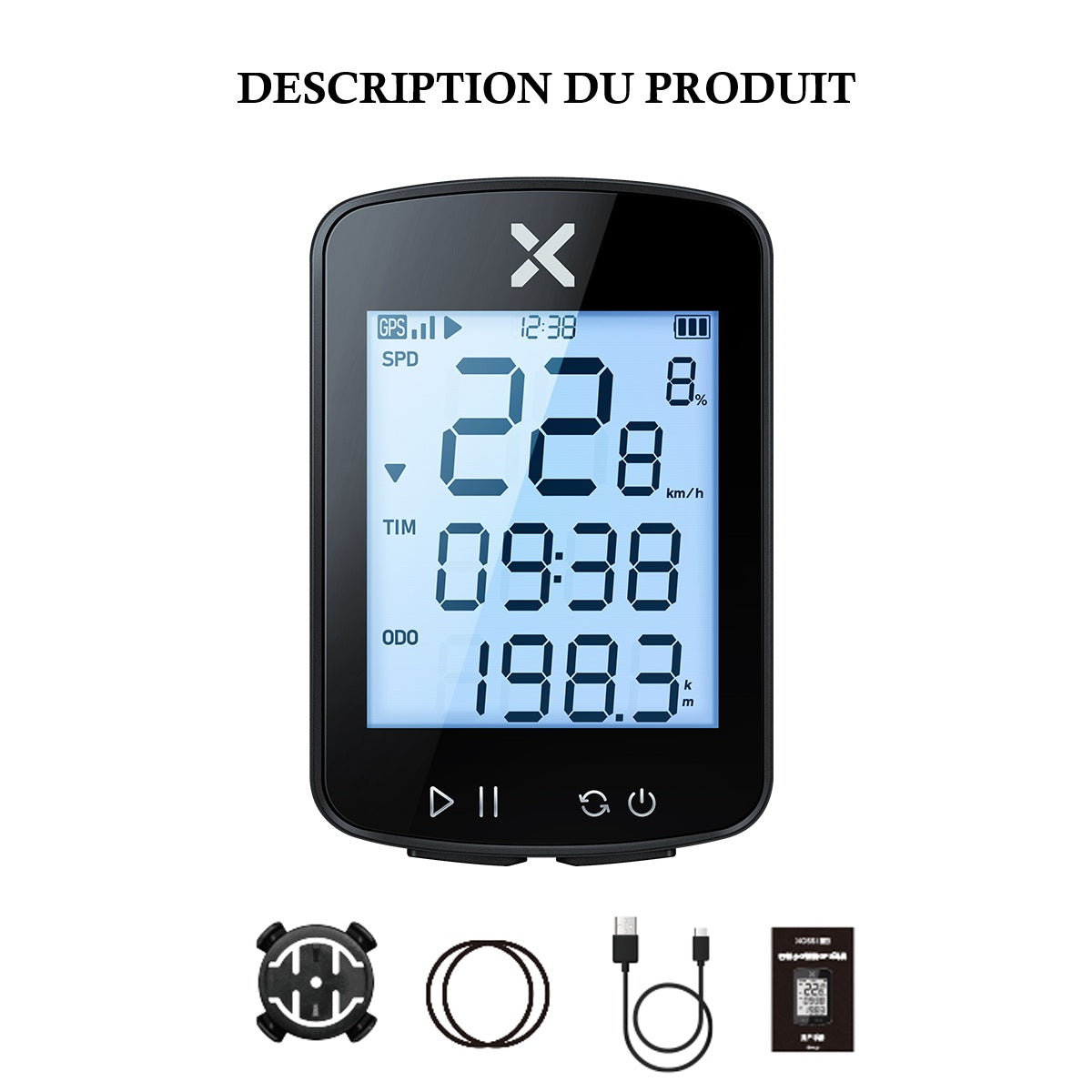 XOSS G2 – Compteur GPS Vélo & Va’a Haute Précision | IPX7 | Autonomie 28H