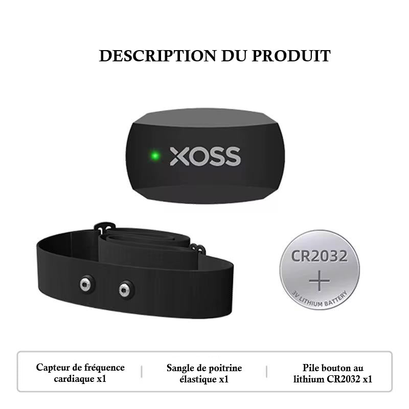 XOSS X2 - Moniteur Cardiaque Pro Bluetooth – Performance & Suivi Précis - IP67 Waterproof
