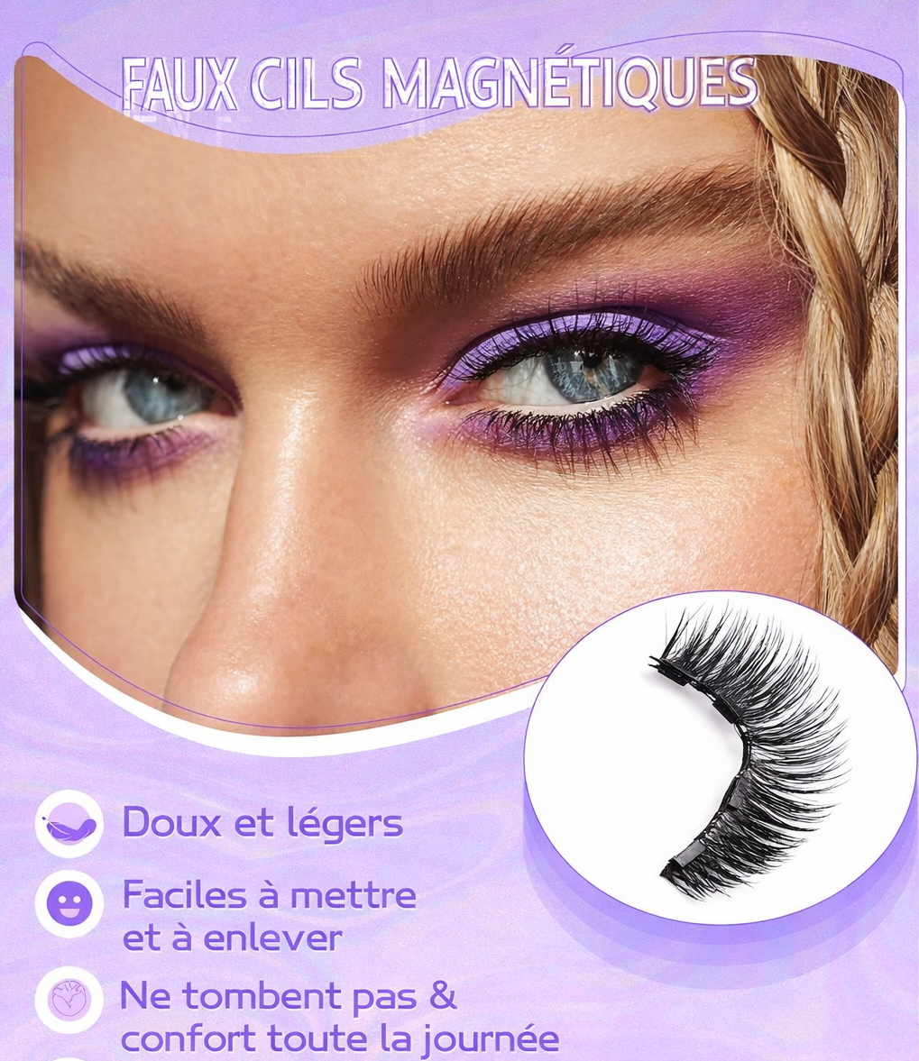 Cils Magnétiques Naturels Sans Colle – Longs, Doux & Réutilisables