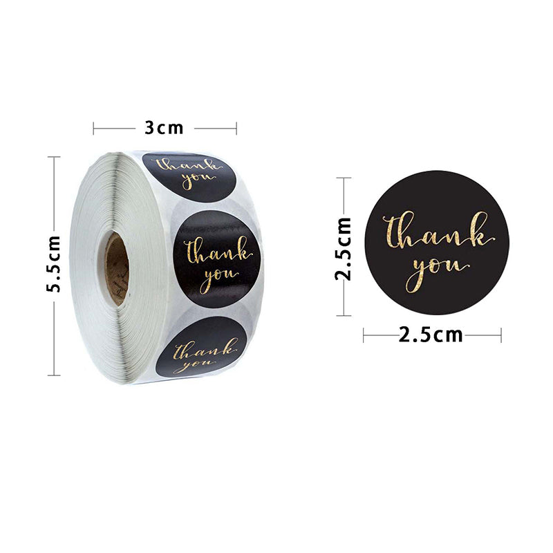 Autocollant étanche "Thank you" -1 rouleau de 500 pièces