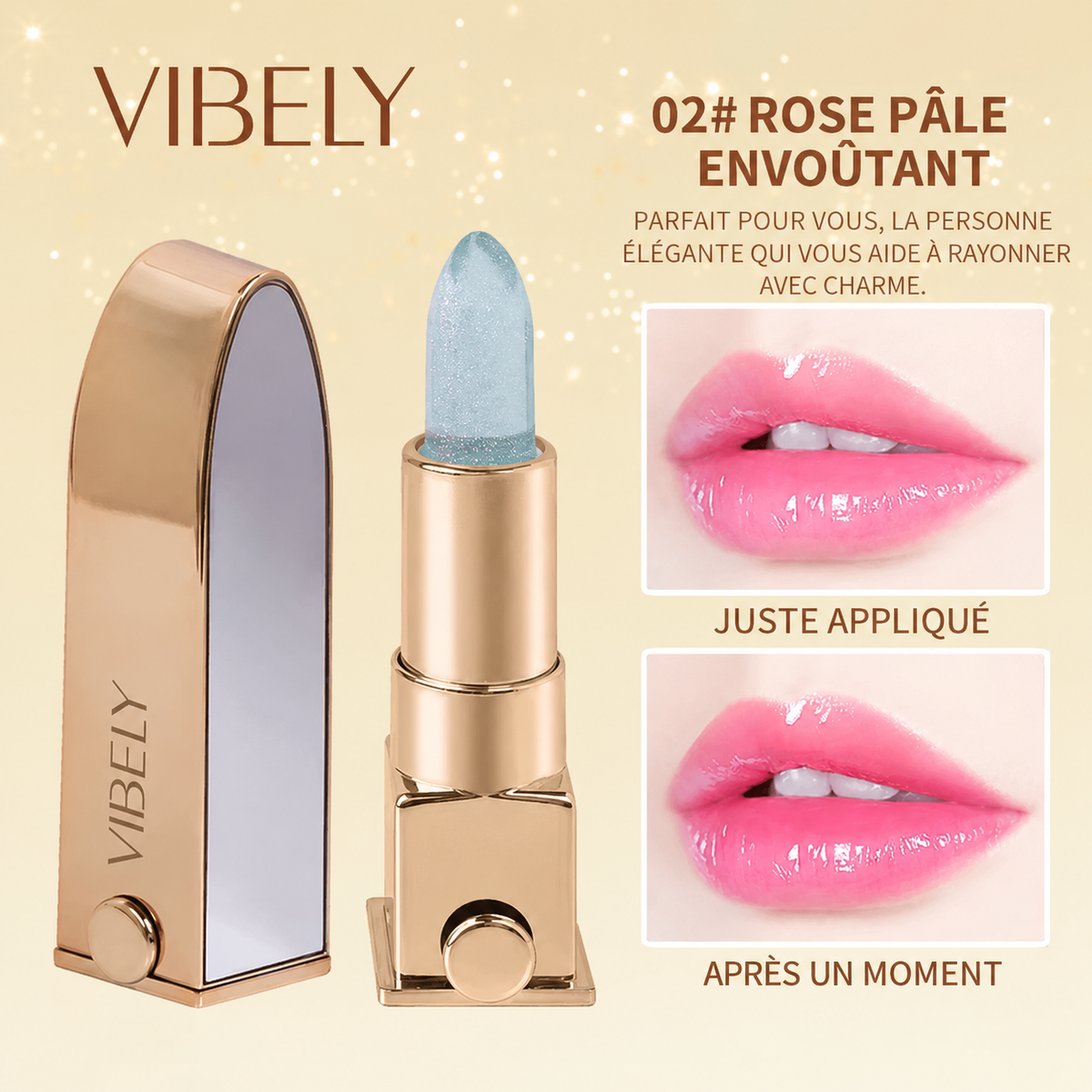 KISS - Baume à lèvres changeant de couleur, nourrissant, à la cire d’abeille, waterproof - 3 teintes