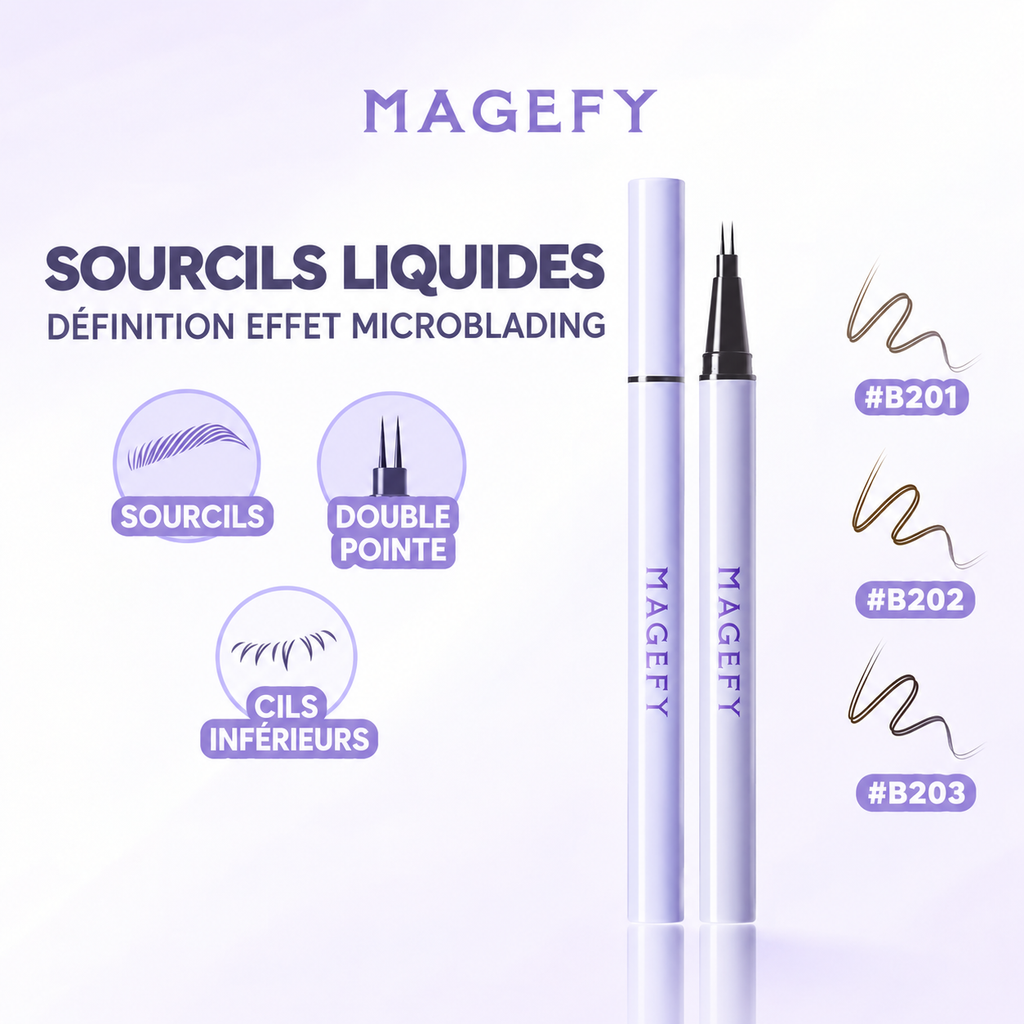 LASH - Stylo à liquide, haute qualité, imperméable, ultra-fin, double embout, tenue 24h - 3 teintes