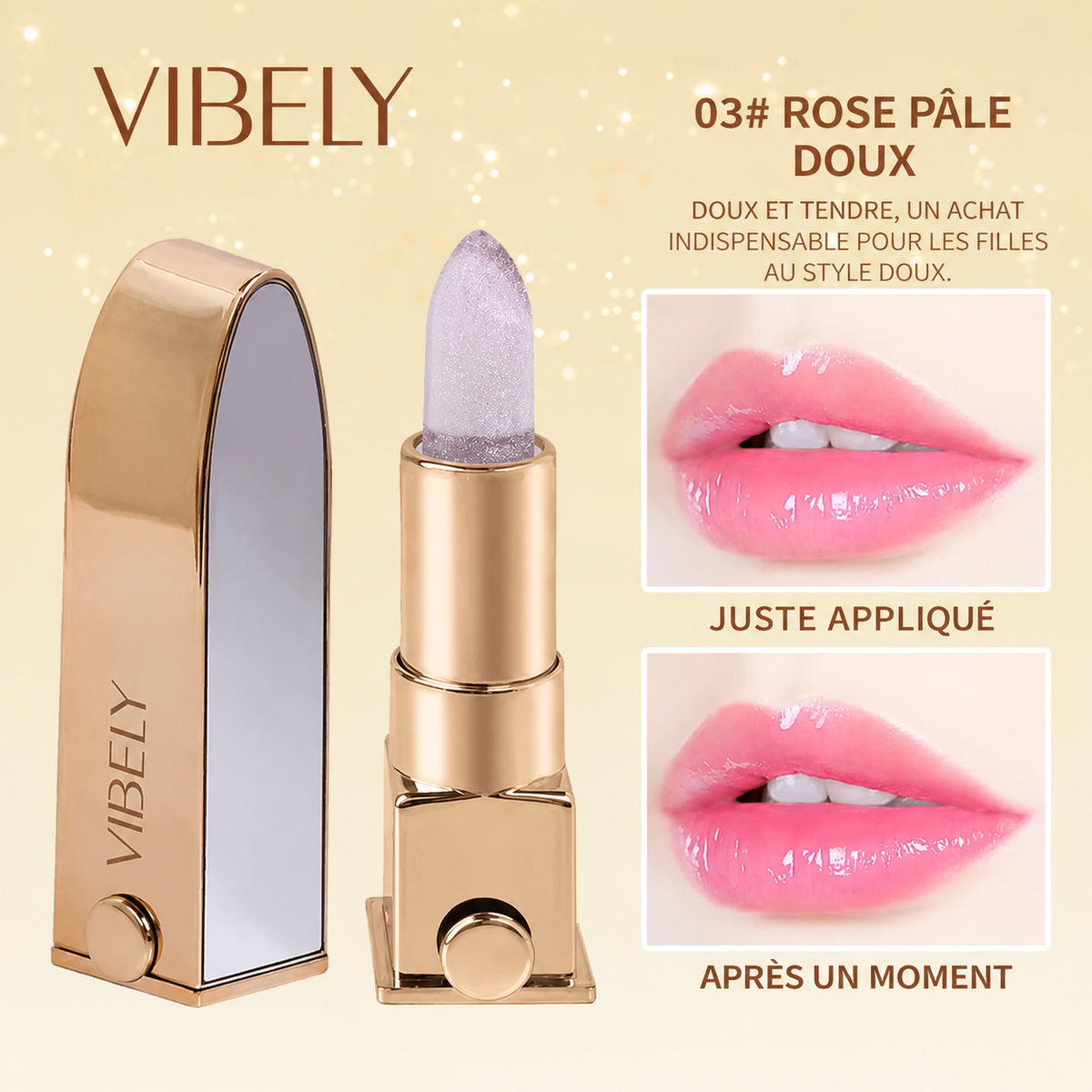 KISS - Baume à lèvres changeant de couleur, nourrissant, à la cire d’abeille, waterproof - 3 teintes