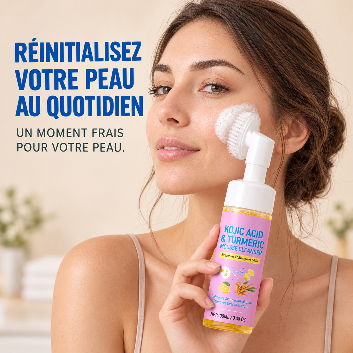 SKIN - MOUSSE NETTOYANTE À L’ACIDE KOJIQUE & CURCUMA