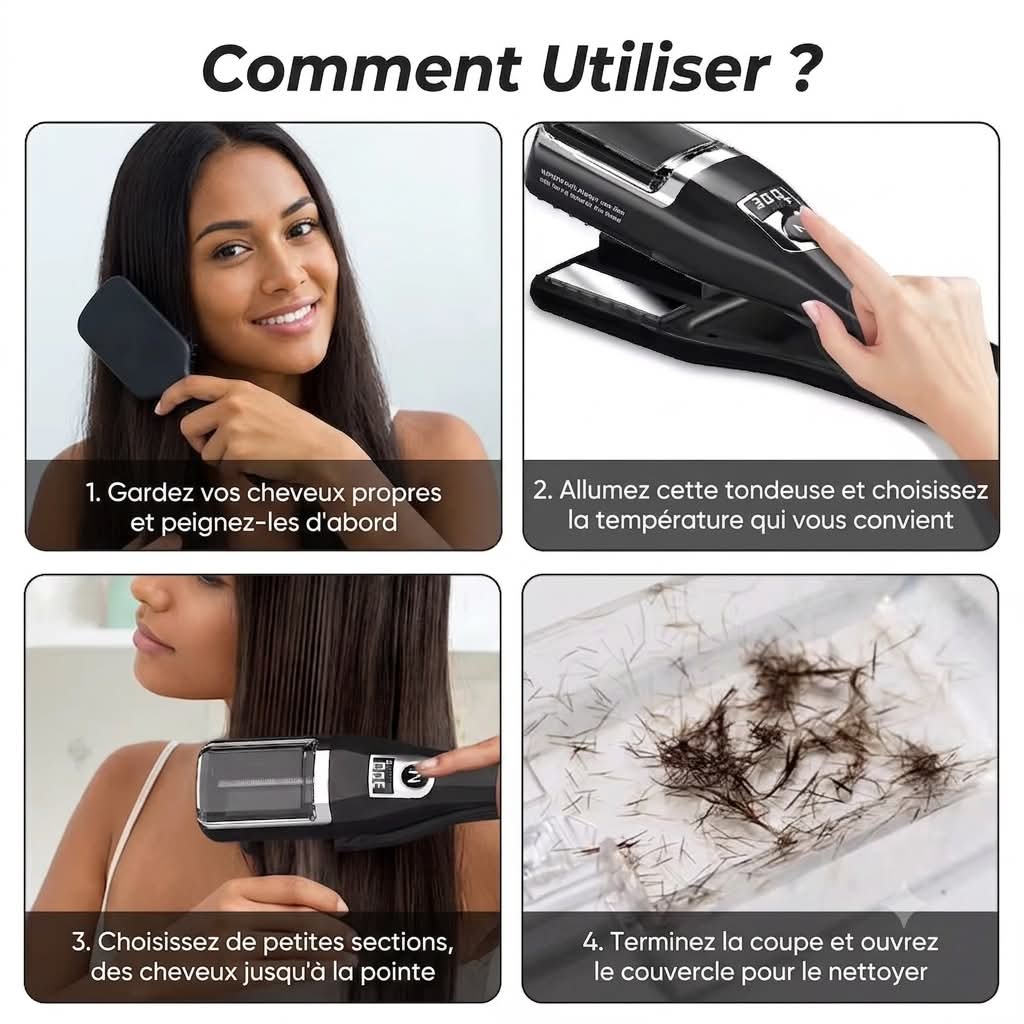 2 en 1 : Lisseur infrarouge rouge & coupe fourches pro