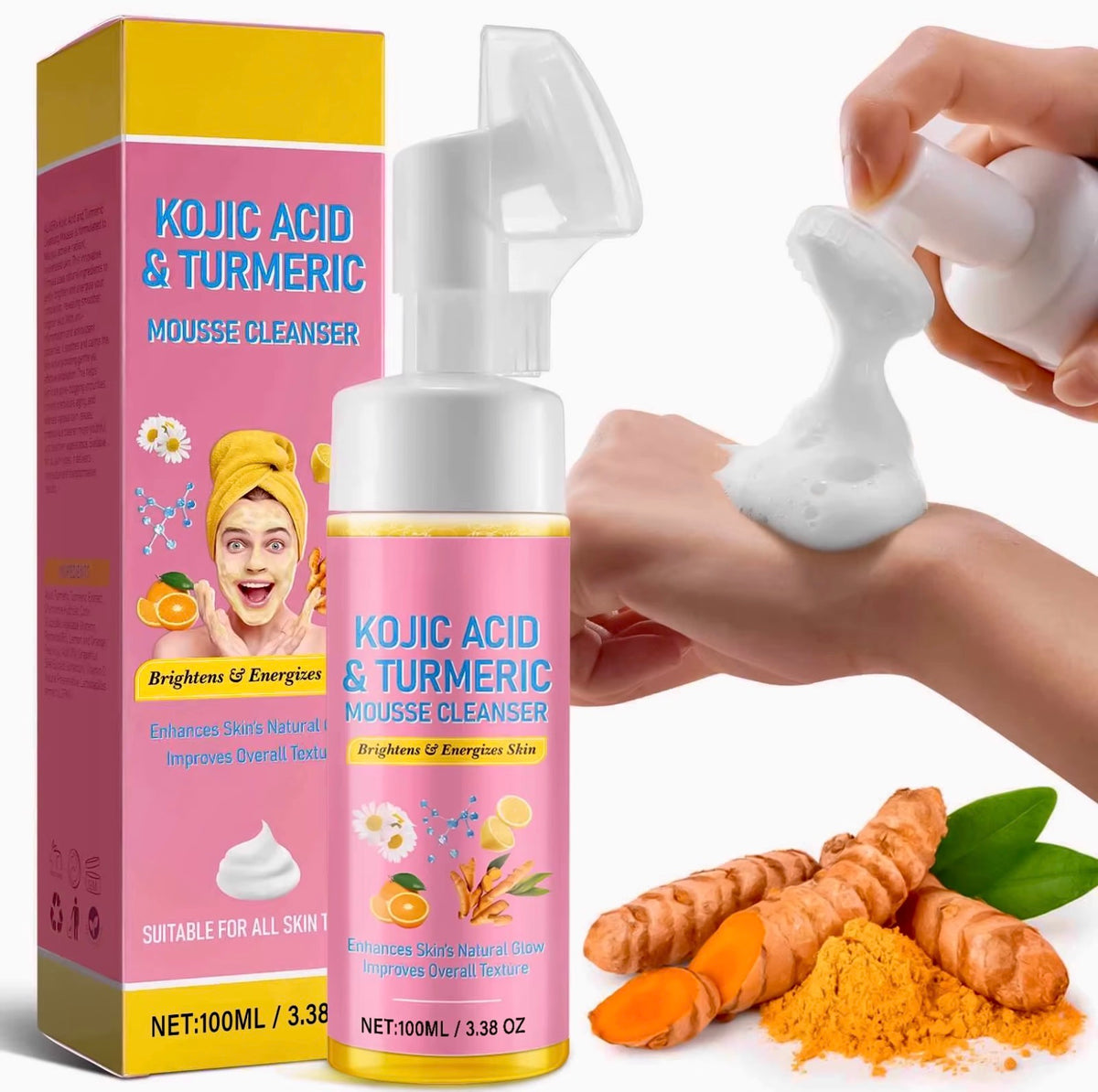 SKIN - MOUSSE NETTOYANTE À L’ACIDE KOJIQUE & CURCUMA