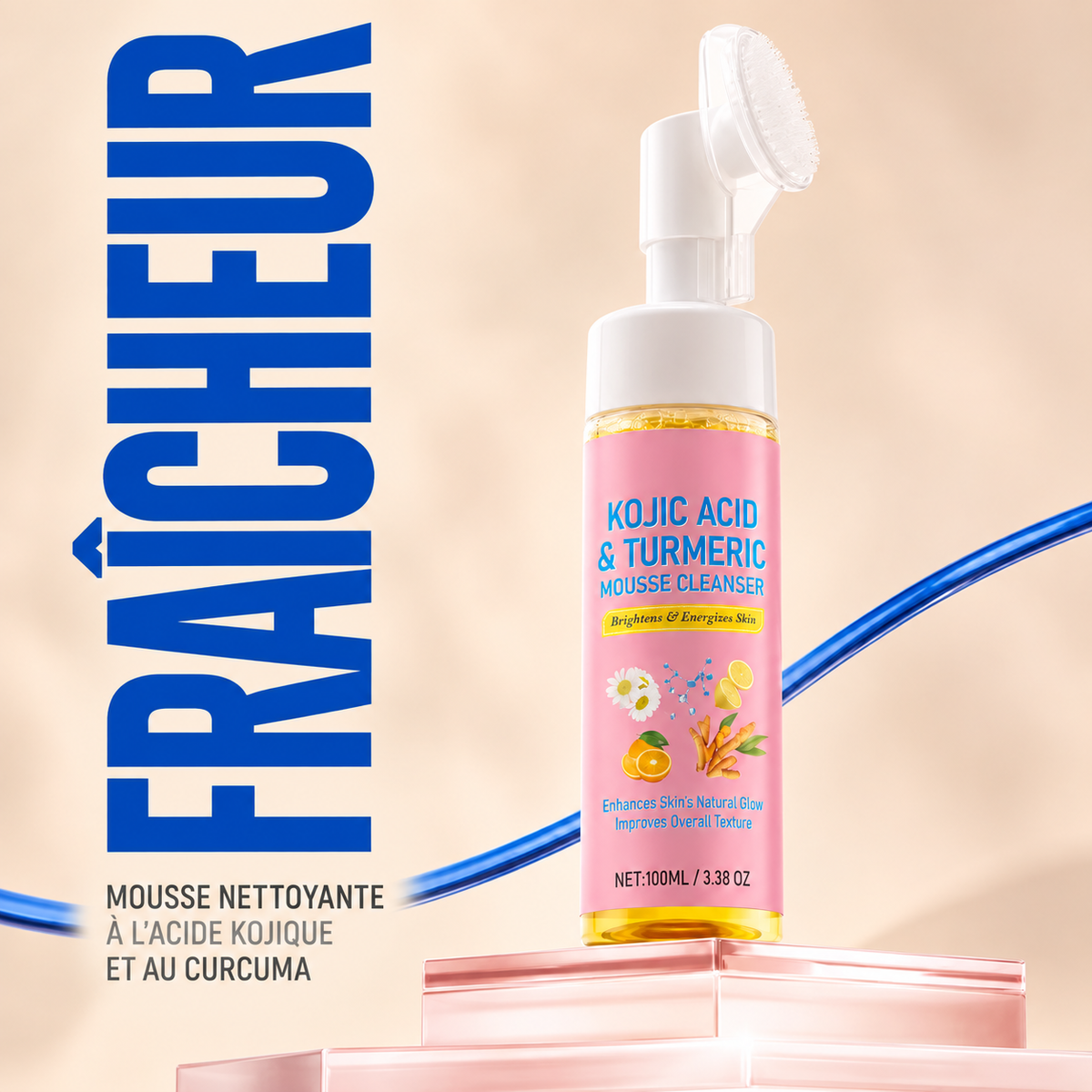 SKIN - MOUSSE NETTOYANTE À L’ACIDE KOJIQUE & CURCUMA