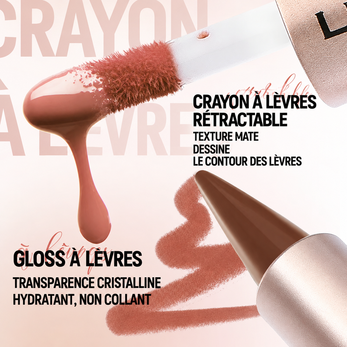 KISS - Crayon à lèvres 2-en-1, dégradé, mat, waterproof - 4 Teintes