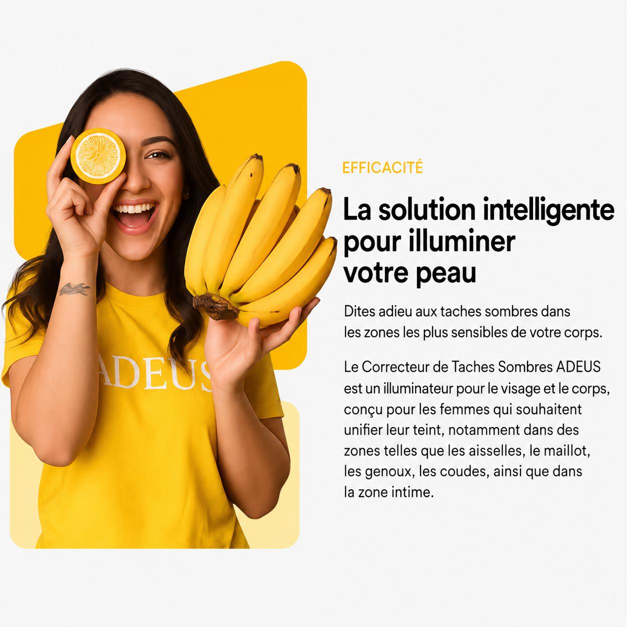 Crème Corporelle Correctrice Anti-Taches ADEUS Banana – Teint Uniforme & Éclat Naturel