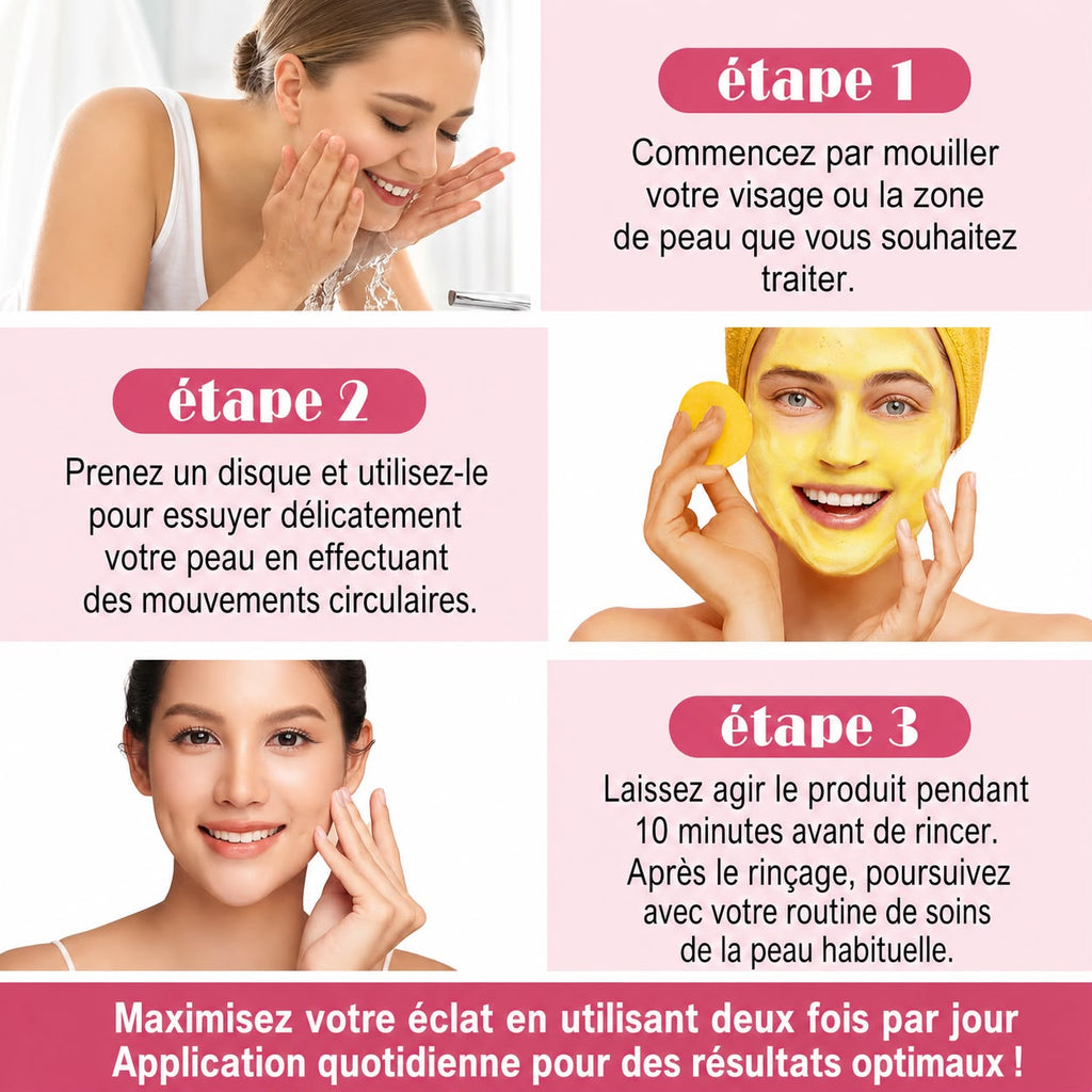 Cotons Nettoyants Acide Kojique & Curcuma – Éclat & Nettoyage Quotidien- 30 pièces