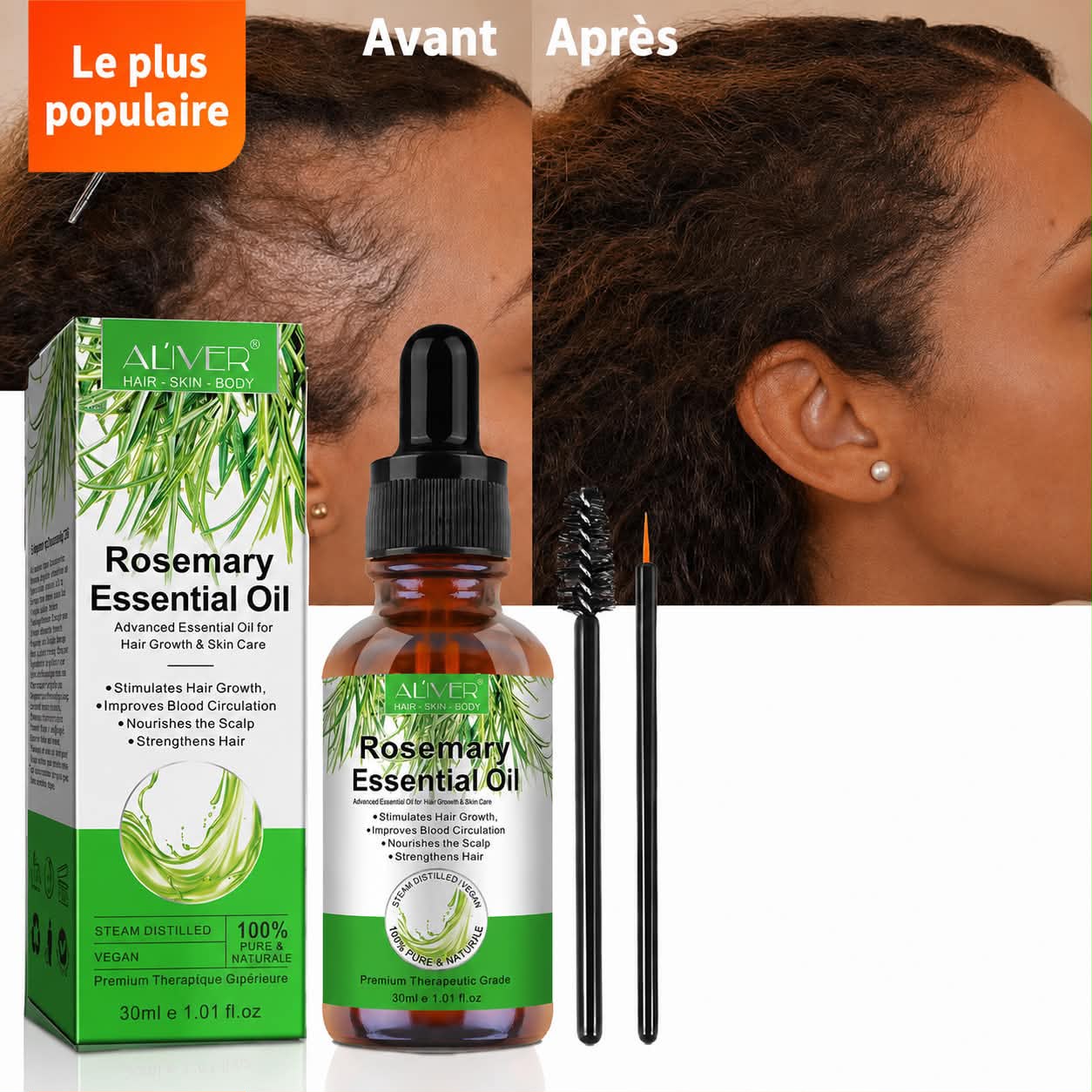 Huile Essentielle Capillaire de Romarin 100 % Pure ALIVER