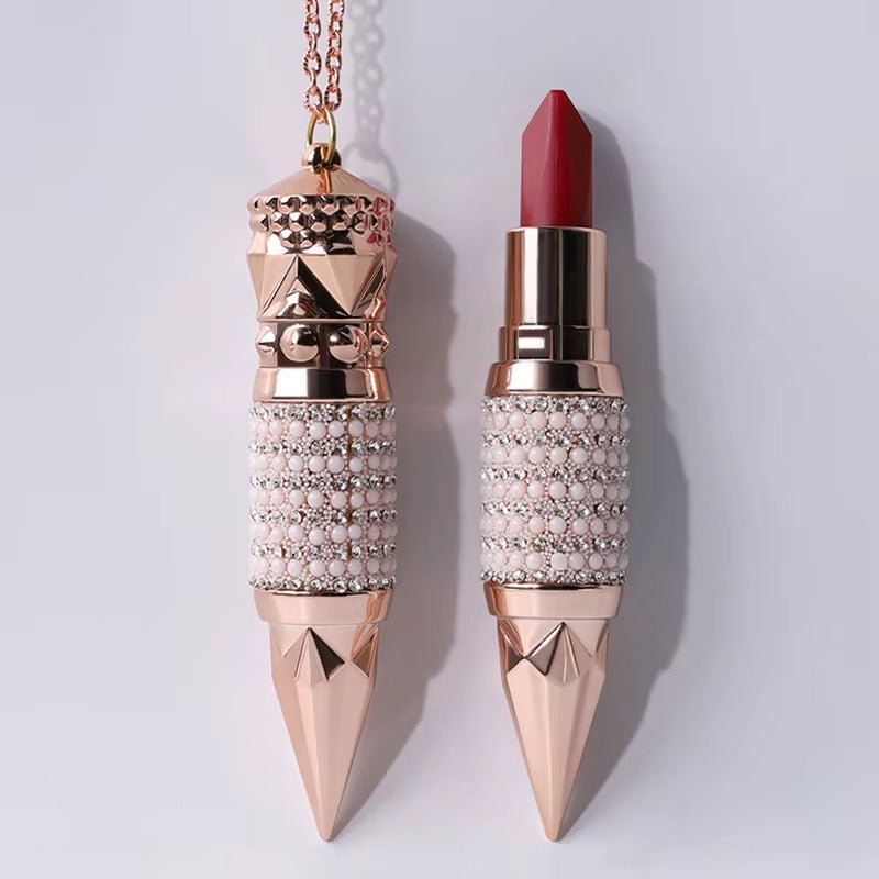 KISS - Rouge à lèvres Queen Scepter velours mat, hydratant, longue tenue - 2 couleurs avec chaînes
