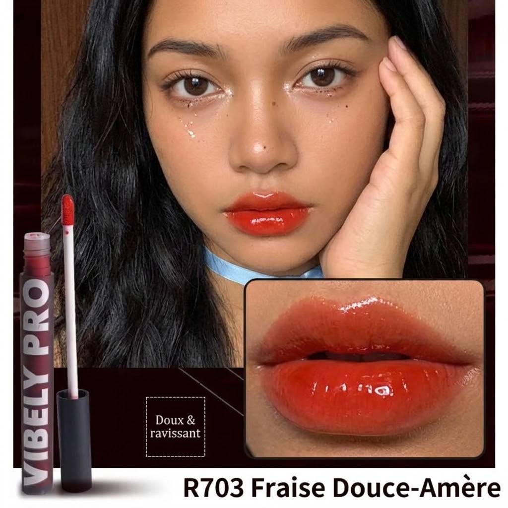 KISS - Gloss à lèvres longues durée, brillant intense, hydratant, waterproof - 3 teintes