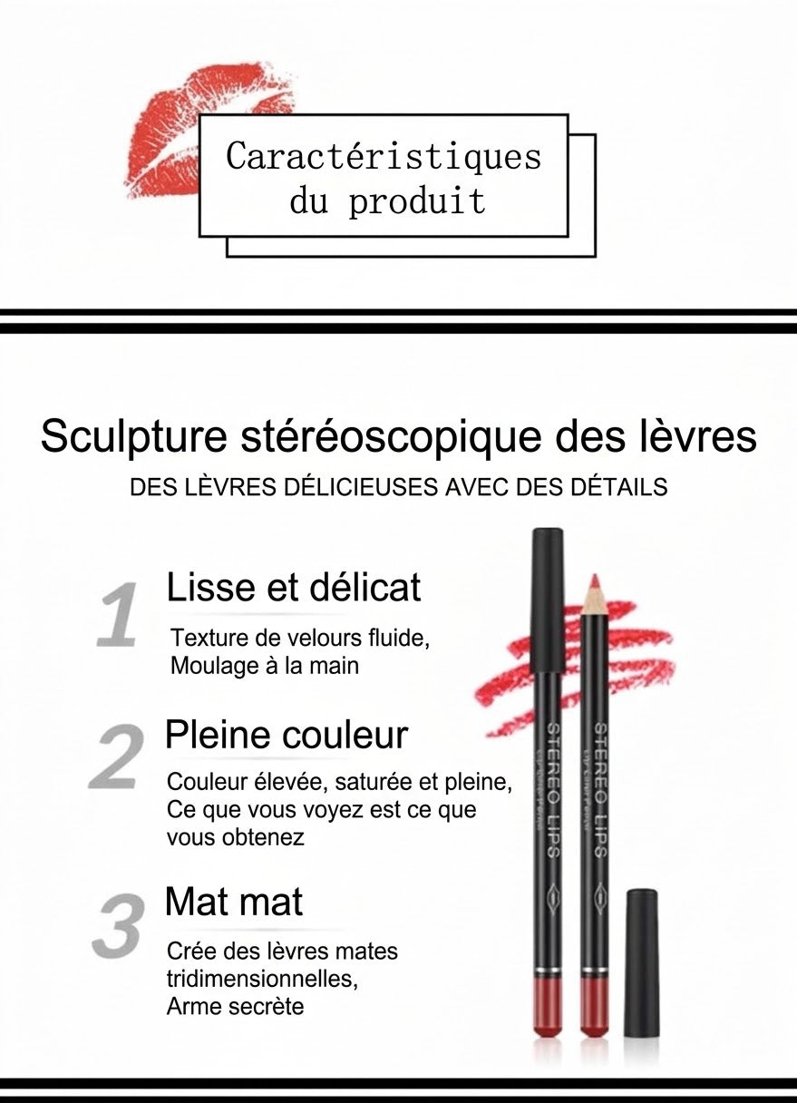 KISS - Crayon à lèvres imperméable à haute pigmentation waterproof - 12 pcs par set