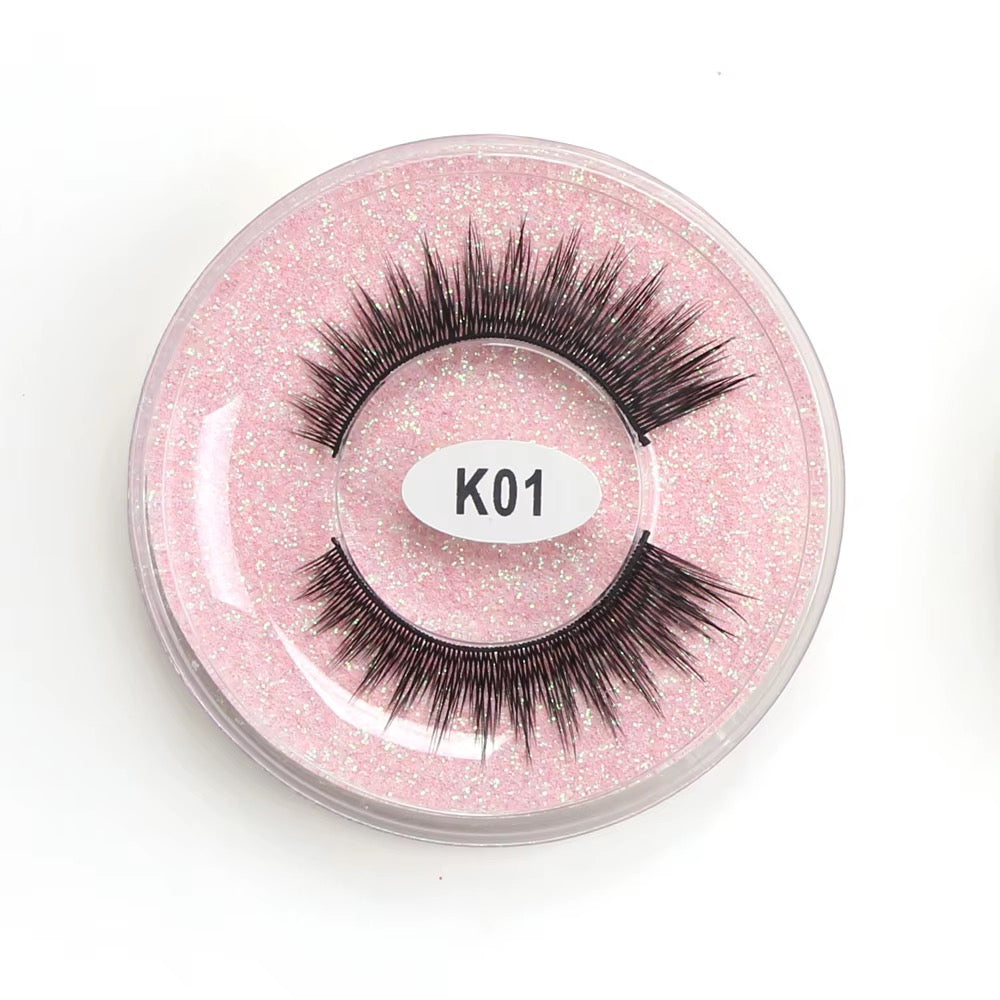 LASH - Faux-cils synthétiques avec boîte ronde - 5 modèles