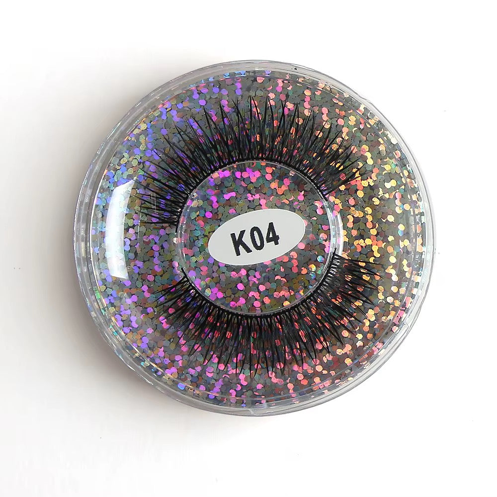 LASH - Faux-cils synthétiques avec boîte ronde - 5 modèles