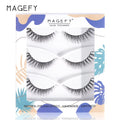 LASH - Ensemble de 3 paires de faux-cils imperméables à bande transparente - 4 modèles