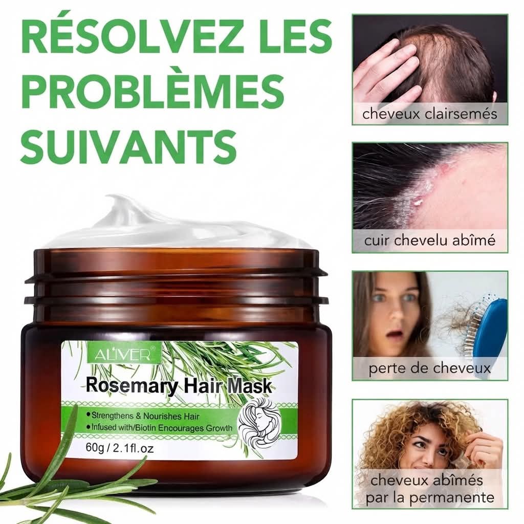 Masque Capillaire Aloe Vera, Romarin & Biotine ALIVER