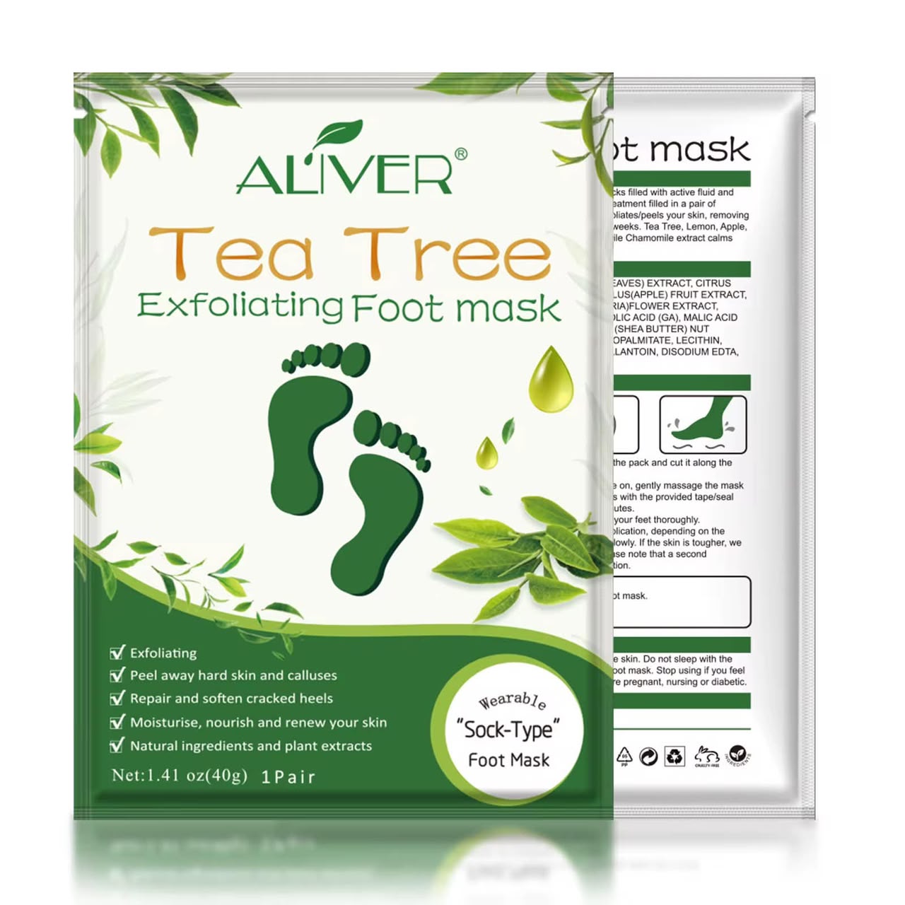 Masque Exfoliant pour les Pieds ALIVER - 4 variantes