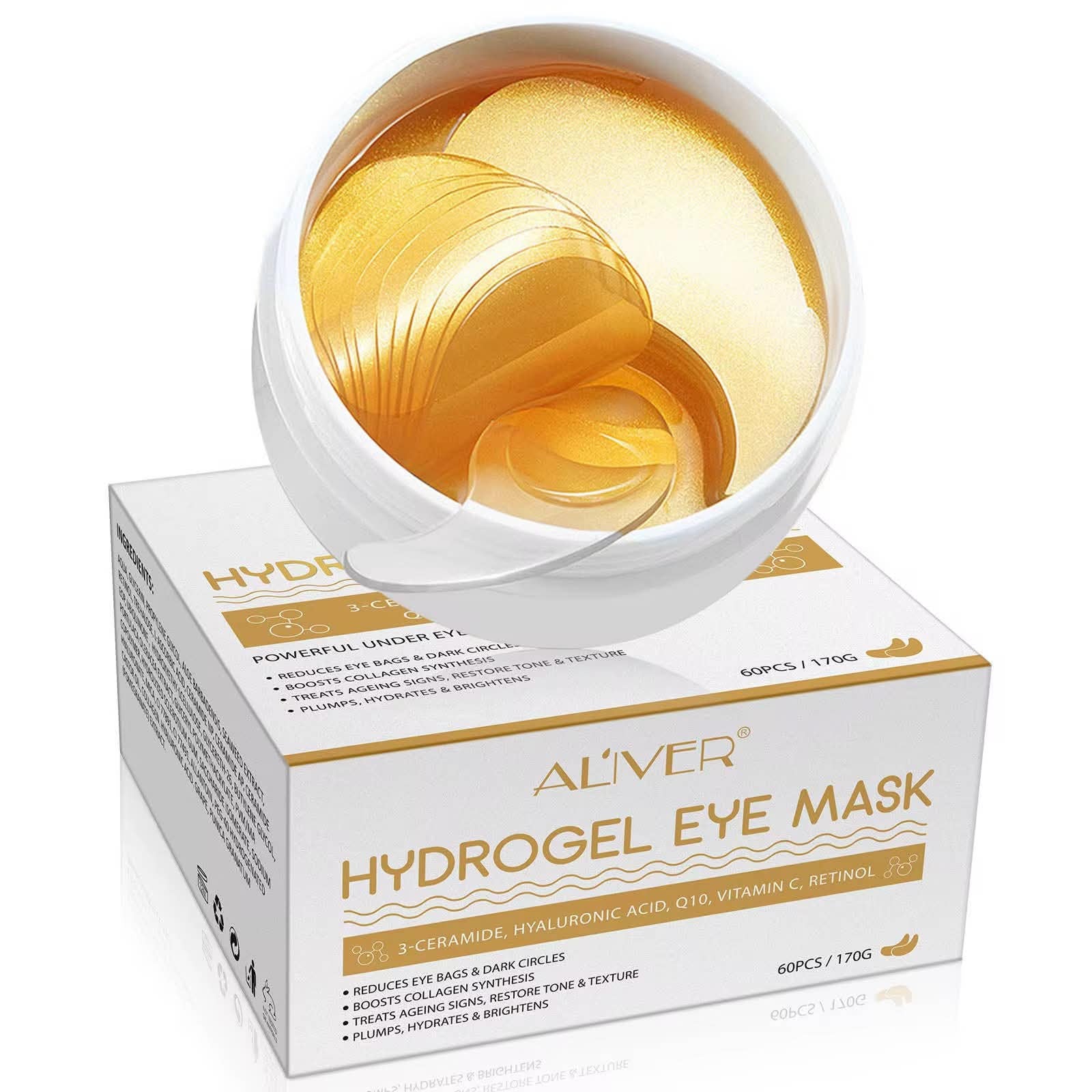 Patchs Hydrogel Contour des Yeux au Collagène ALIVER (60 pièces)