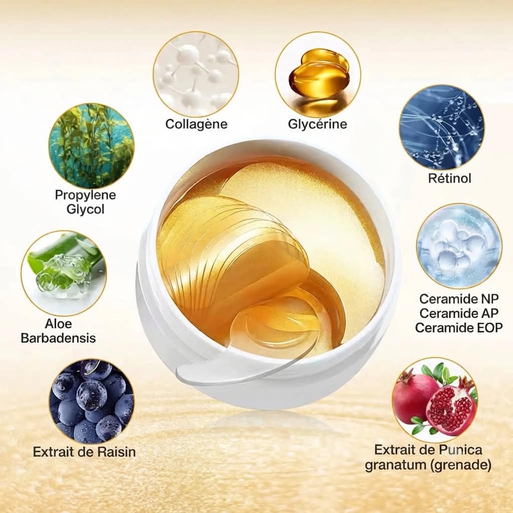 Patchs Hydrogel Contour des Yeux au Collagène ALIVER (60 pièces)