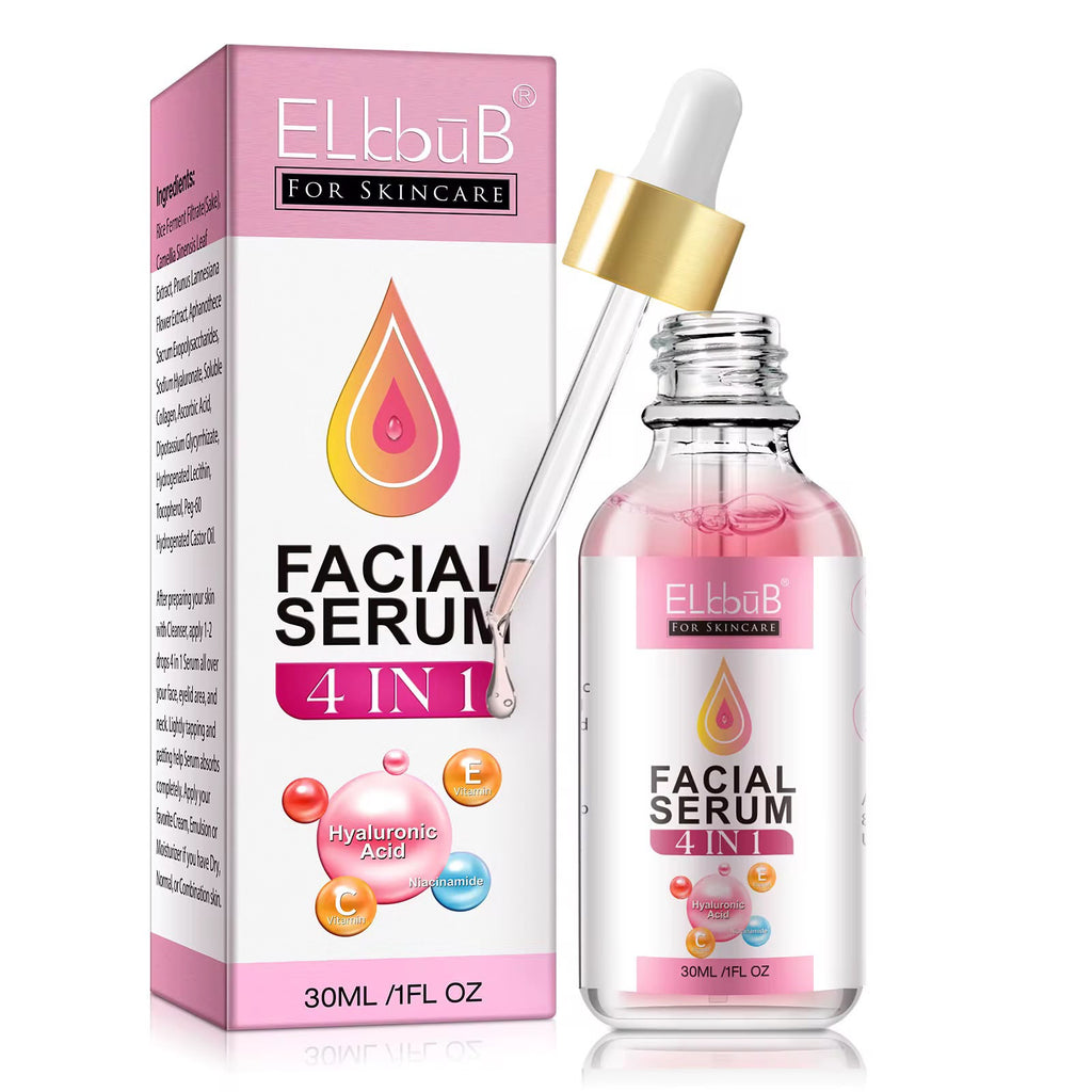Sérum Visage 4-en-1 ELBBUB – Acide Hyaluronique, Niacinamide, Vitamines C & E