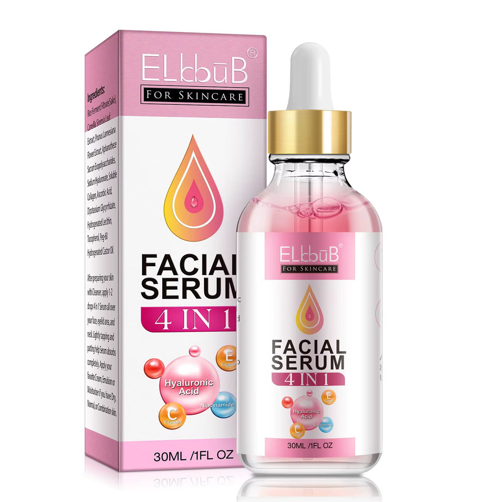 Sérum Visage 4-en-1 ELBBUB – Acide Hyaluronique, Niacinamide, Vitamines C & E