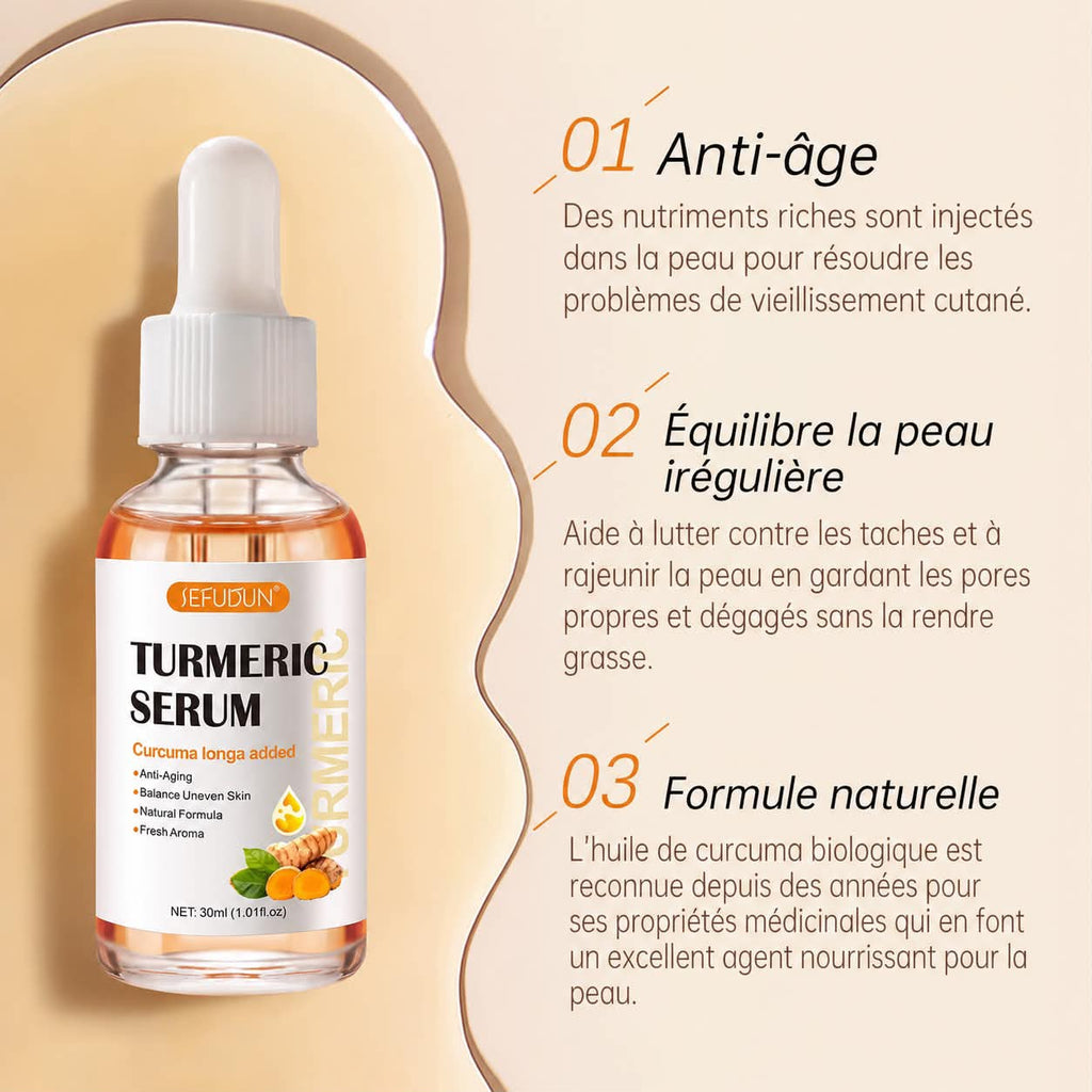 Sérum Visage & Corps & Cheveux au Curcuma – Éclat du Teint