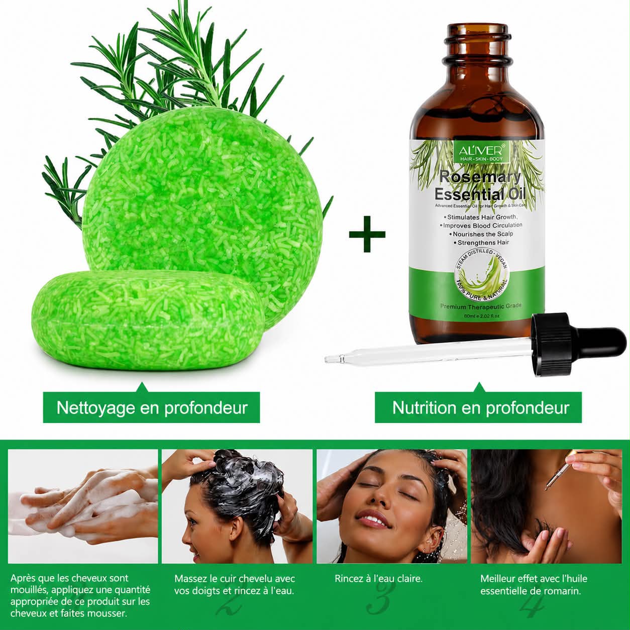 Shampoing Solide au Romarin – 100 % Naturel & Nourrissant
