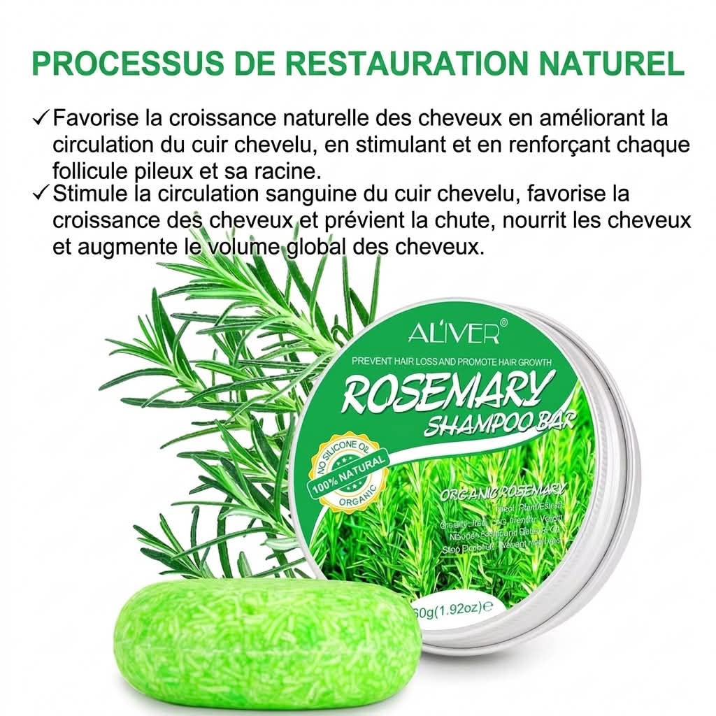 Shampoing Solide au Romarin – 100 % Naturel & Nourrissant