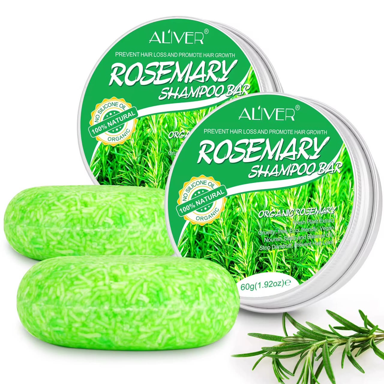 Shampoing Solide au Romarin – 100 % Naturel & Nourrissant