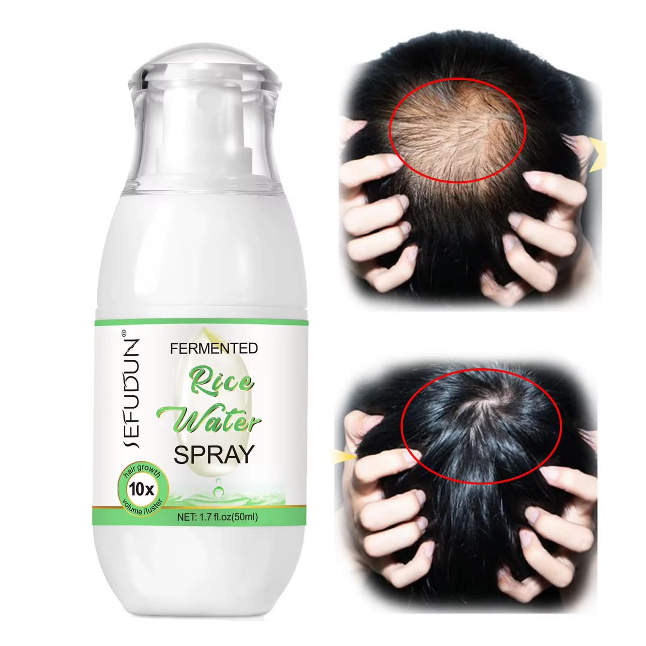 Spray Capillaire à l'Eau de Riz Blanc – Croissance & Réparation