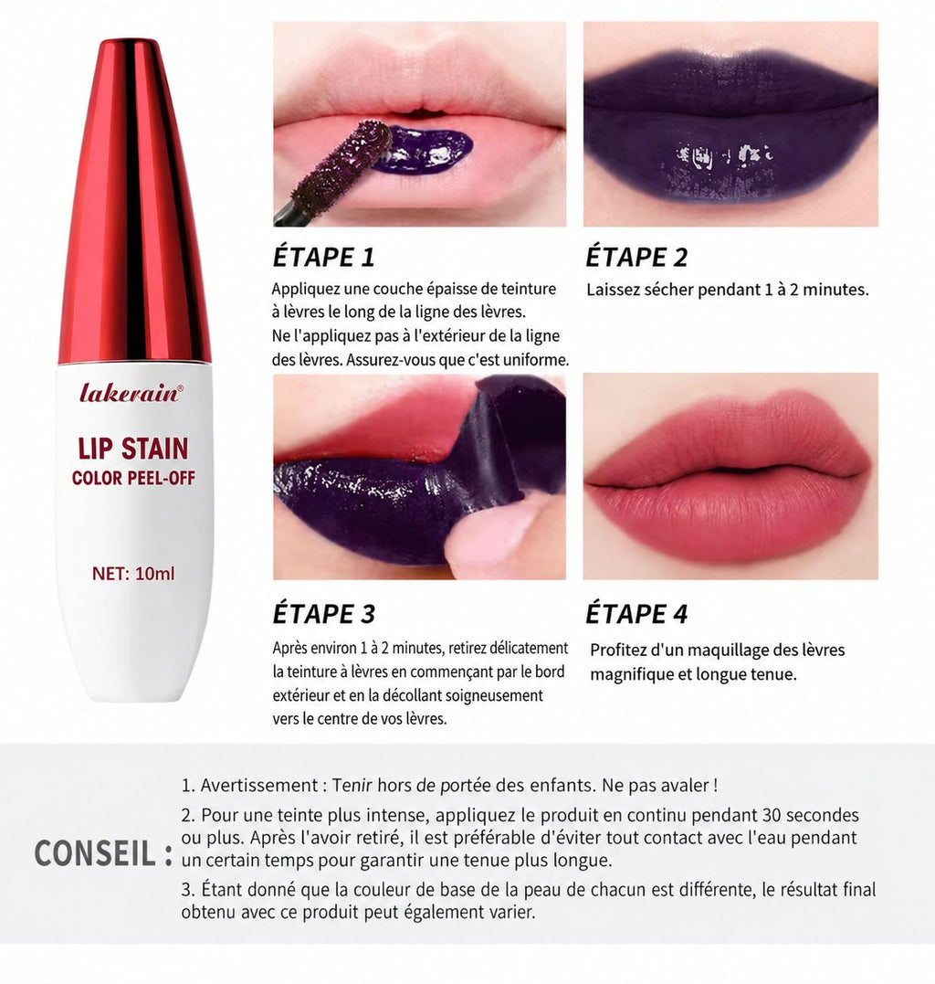 Rouge à Lèvres Peel-Off –  Longue Tenue & Waterproof